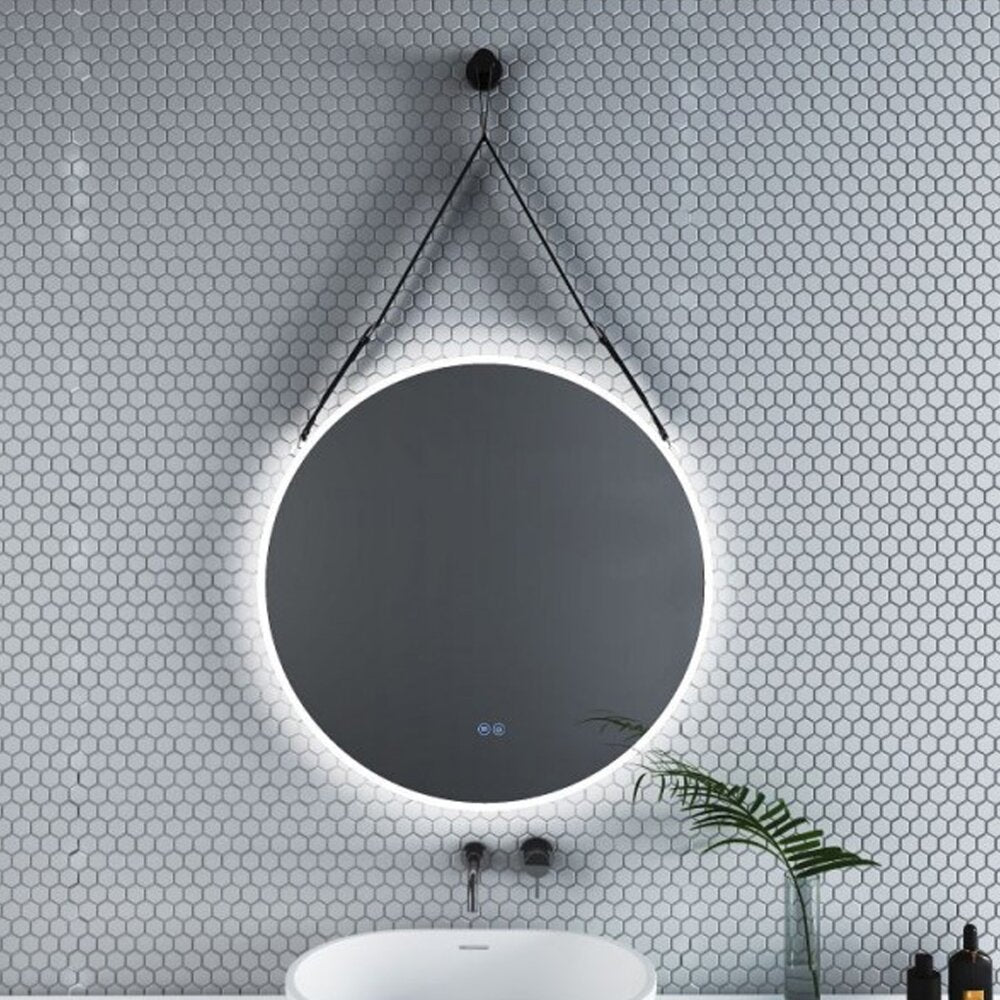 Огледало с осветление и антифог Inter Ceramic кръгло 80 cm черен колан