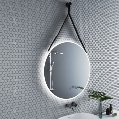 Огледало с осветление и антифог Inter Ceramic кръгло 80 cm черен колан