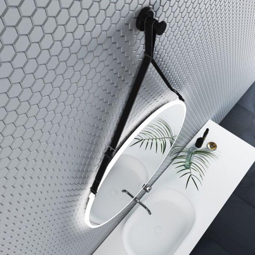 Огледало с осветление и антифог Inter Ceramic кръгло 80 cm черен колан