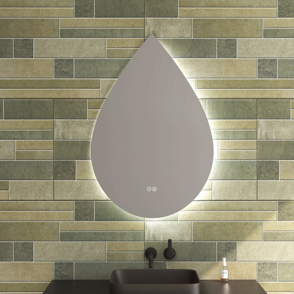 Огледало с осветление и размразяване Inter Ceramic Piovere асиметрично 60x90 см