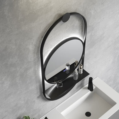 Огледало с осветление и антифог Inter Ceramic Savona с черна рамка 60x124 cm