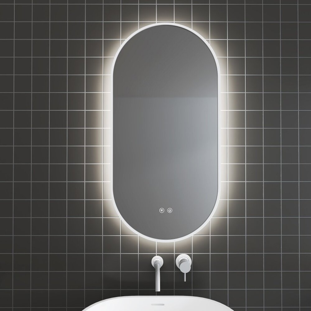 Огледало с осветление и размразяване Inter Ceramic Vayana овално 45x90 cm