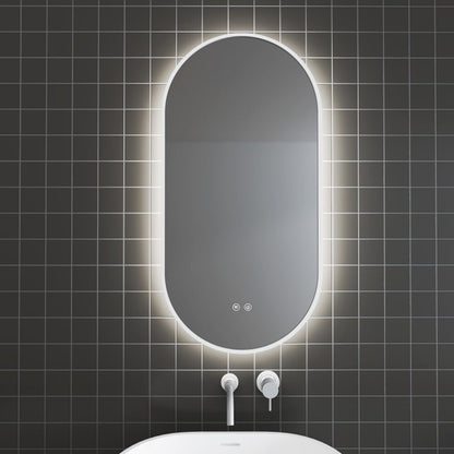 Огледало с осветление и размразяване Inter Ceramic Vayana овално 45x90 cm