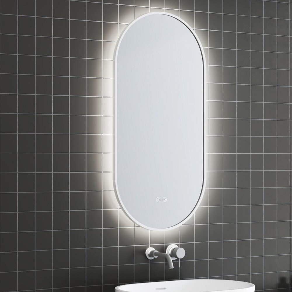 Огледало с осветление и размразяване Inter Ceramic Vayana овално 45x90 cm