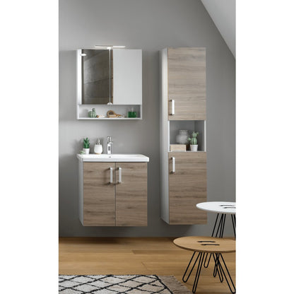 KolpaSan Evelin Mirror with Shelf Gray 65x70 cm