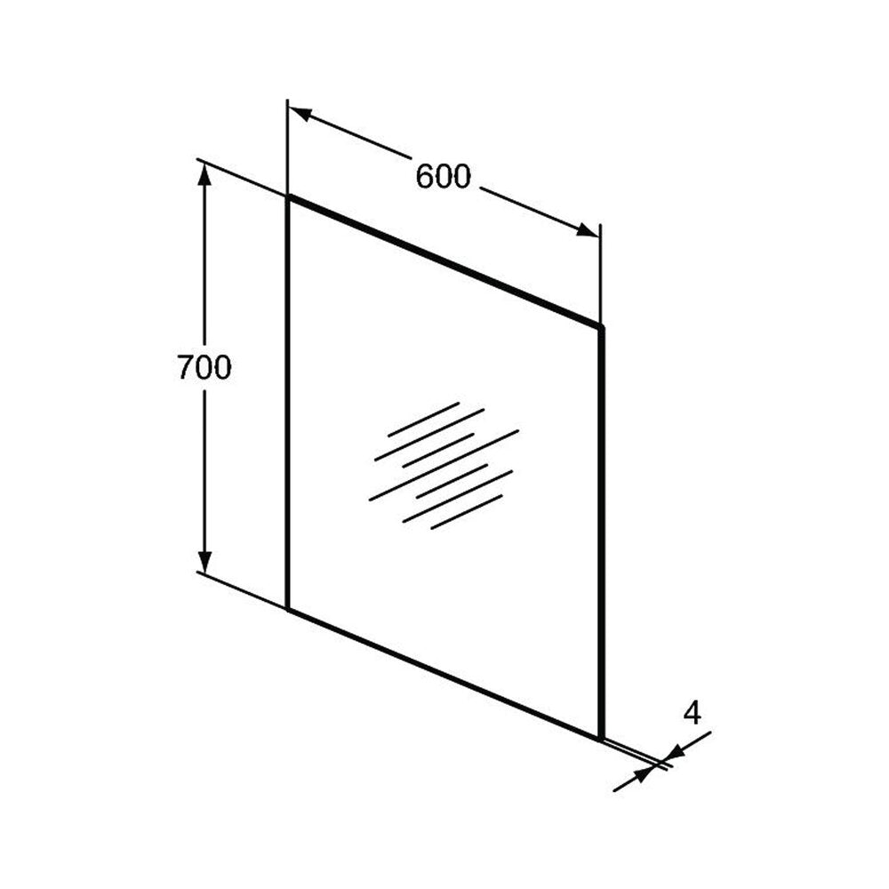 Правоъгълно огледало Ideal Standard Mirror&Light Ecco 60 cm