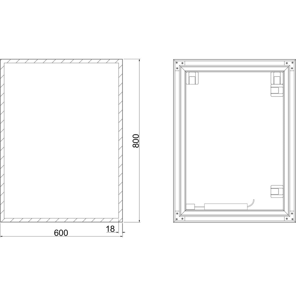 LED обратима правоъгълна огледало Dubiel Vitrum Solid 60x80 см