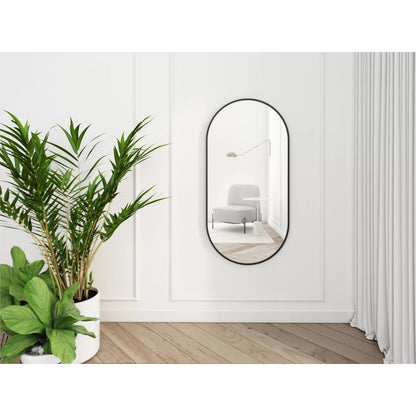 Reversible Oval Mirror Dubiel Vitrum Joy Black 40x80 cm
