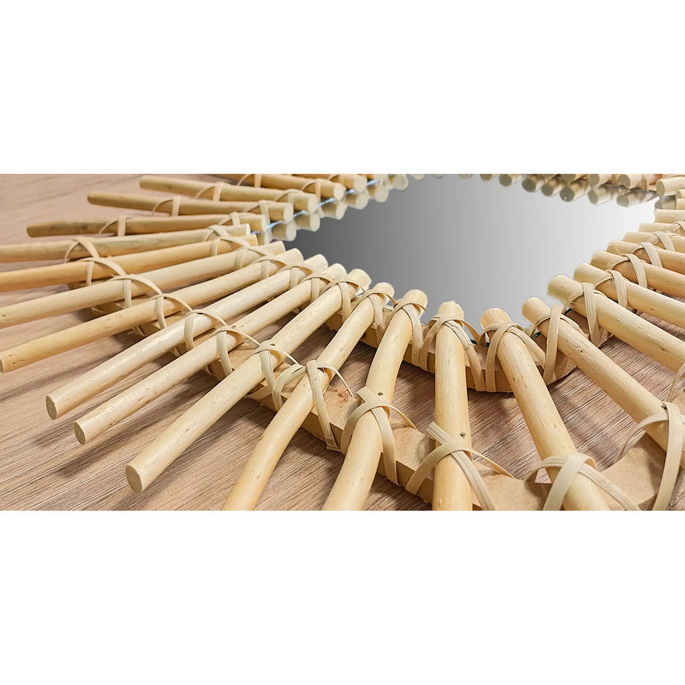 Rea Boho QDJ071 Square Mirror Wooden Frame 45 cm