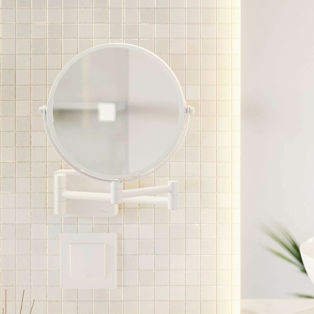 Огледало за бръснене бяло Hansgrohe AddStoris