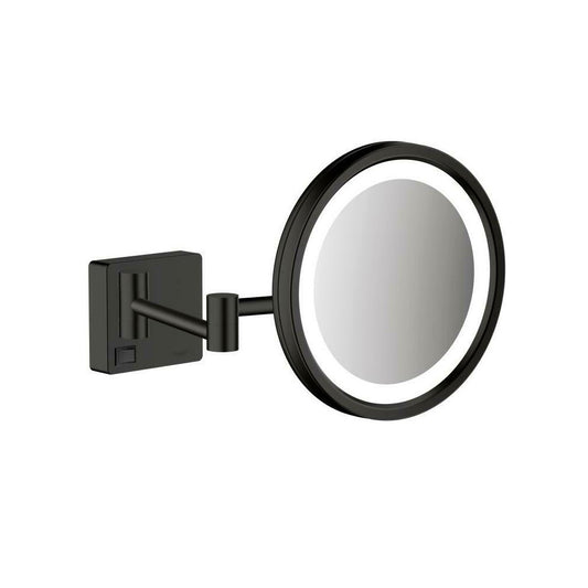 LED Mirror for Shaving Matte Black Hansgrohe AddStoris