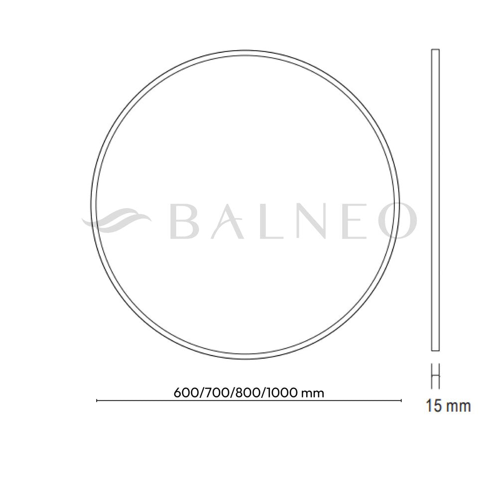 Кръгло огледало Balneo Corina 80 cm с черна рамка