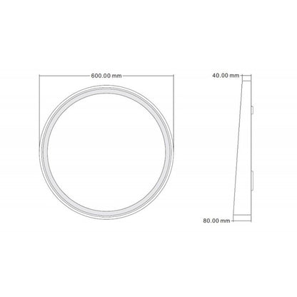 Кръгло огледало Inter Ceramic с рамка от кафяво дърво 60 cm