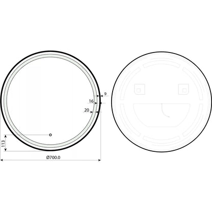 LED огледало Dubiel Vitrum Moon 70x70 см