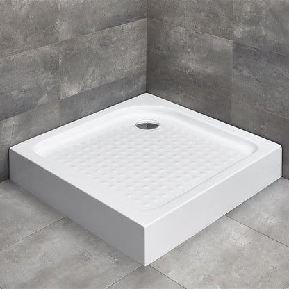 Комплект душ кабина Alienta Black C 80x80 cm, душ тава Rodos C Compact бяла и черен сифони