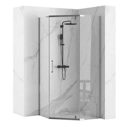 Пакет душ кабина Rea Axin хром 90x90 и душ колона Grohe Vitalio Start хром