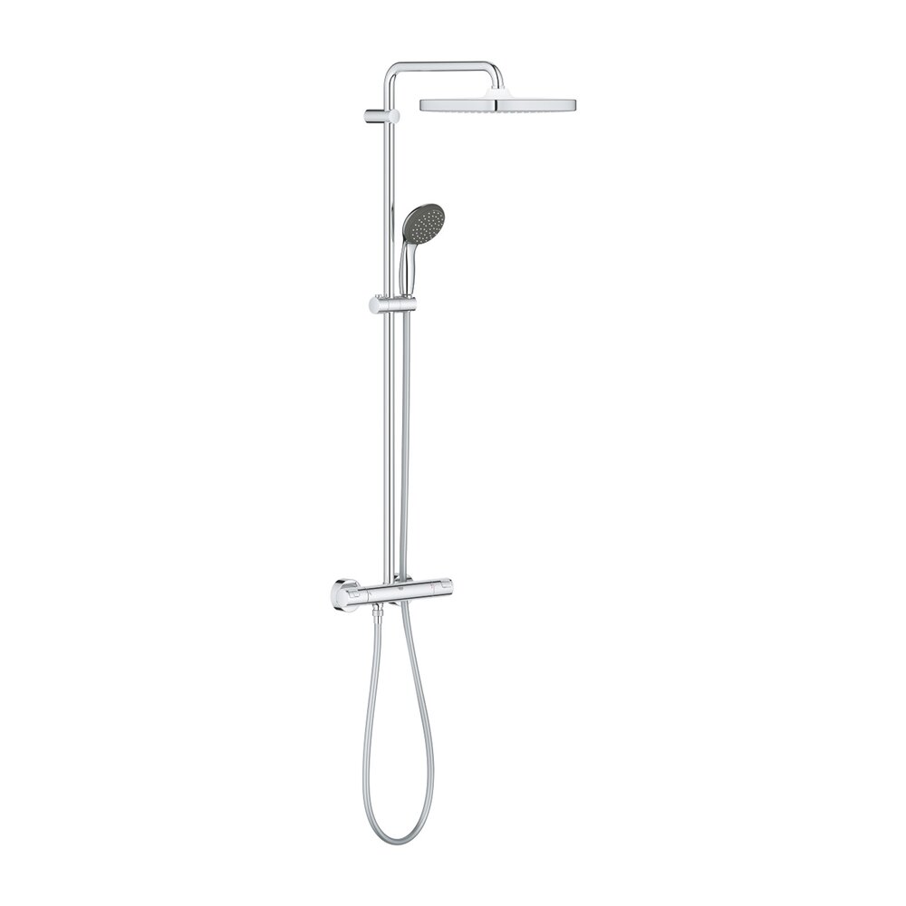 Пакет душ кабина Rea Axin хром 90x90 и душ колона Grohe Vitalio Start хром
