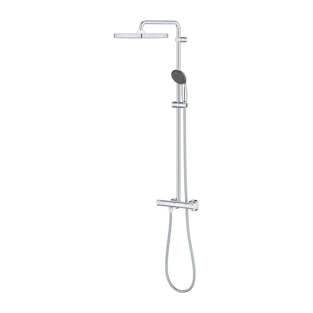 Пакет душ кабина Rea Axin хром 90x90 и душ колона Grohe Vitalio Start хром