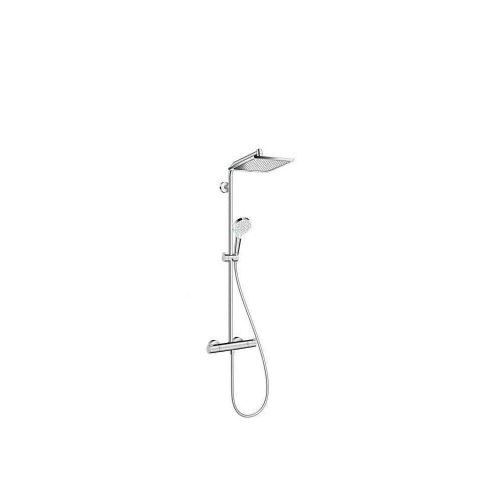 Комплект душ кабина Rea Axin хром 90x90 и душ колона Hansgrohe хромета хром