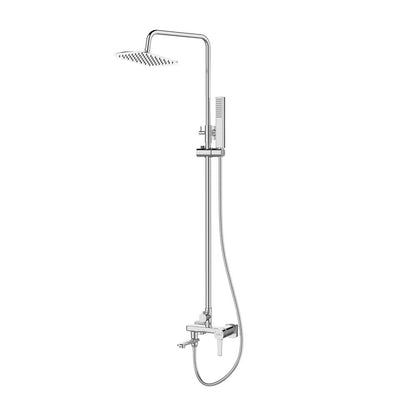 Комплект душ кабина Rea Axin хром 90x90 с душ колона Invena Glamour хром