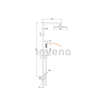 Комплект душ кабина Rea Axin хром 90x90 и душ колона Invena Svart хром