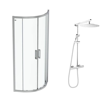 Комплект душ кабина Ideal Standard Connect 2 хром 80x80 и душ колона FDesign Anima хром