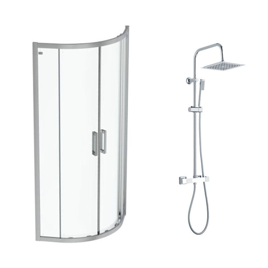 Пакет за душ кабина Ideal Standard Connect 2 хром 80x80 и душ колона Invena Svart хром
