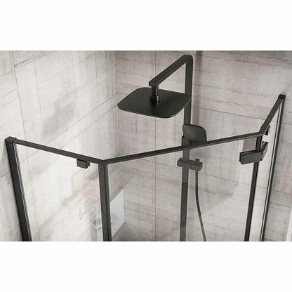 Rea Diamond Shower Cabin Package Black 90x90 and Grohe Vitalio Start Shower Column Black