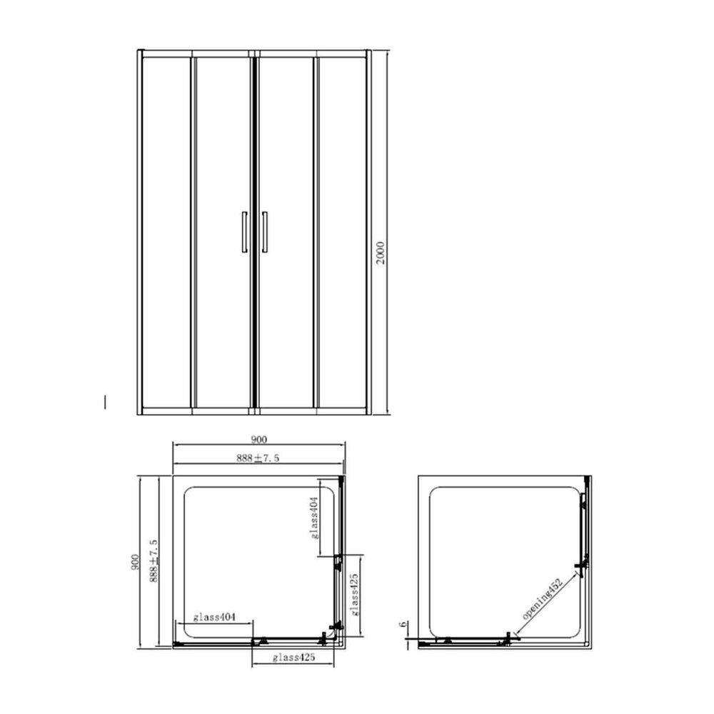 Душ кабина Fluminia Hector черен 90x90 см и душ колона FDesign Anima Quadro черен