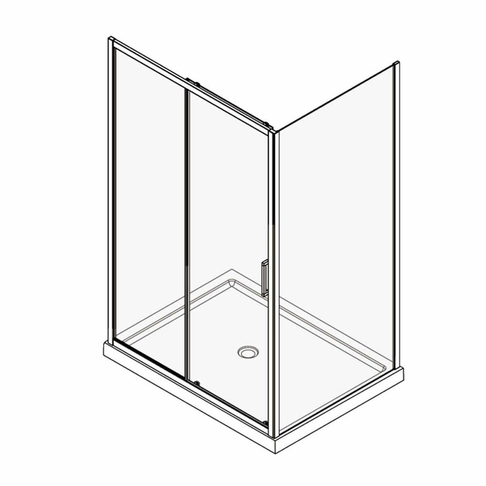 Fluminia Iris Shower Cabin Package Chrome 120x90 cm and FDesign Anima Shower Column Chrome