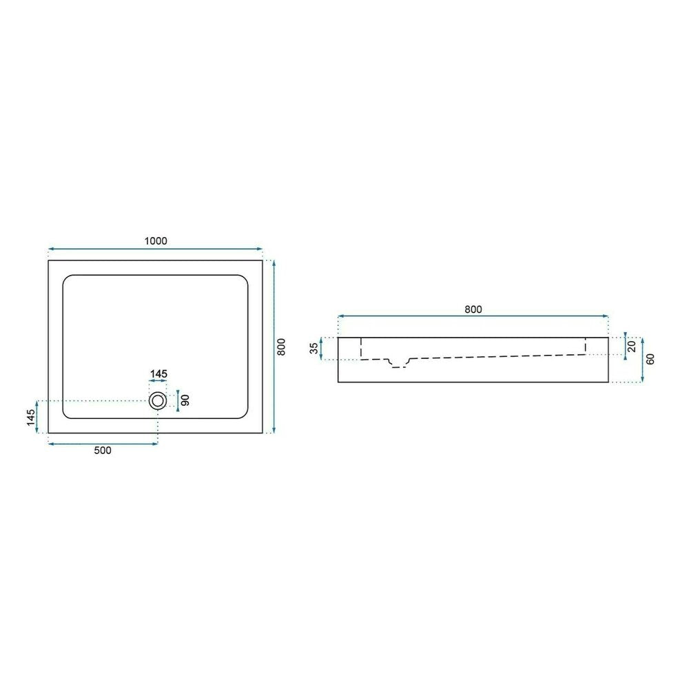 Пакет душ кабина Rea Punto черен 80x100 см и душ колона Grohe Vitalio Start черен