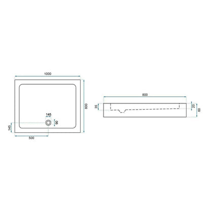 Пакет душ кабина Rea Punto черен 80x100 см и душ колона Grohe Vitalio Start черен
