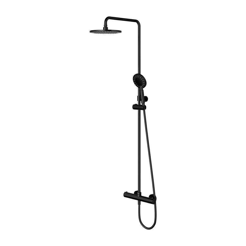 Rea Punto Black Shower Cabin Package 80x100 cm and OMNIRES Y Black Shower Column