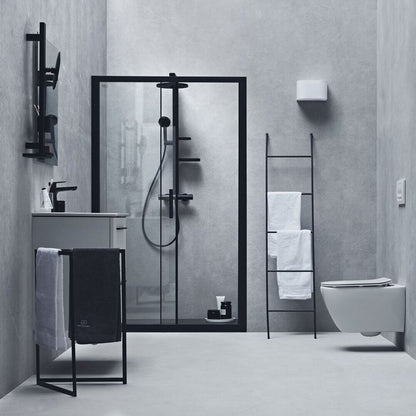 Rea Punto Black Shower Cabin Package 90x90 cm and Ideal Standard Alu+ Black Shower Column