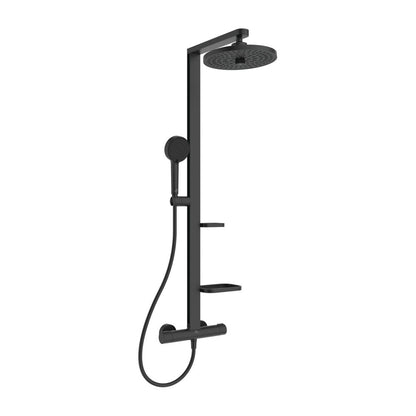 Rea Punto Black Shower Cabin Package 90x90 cm and Ideal Standard Alu+ Black Shower Column