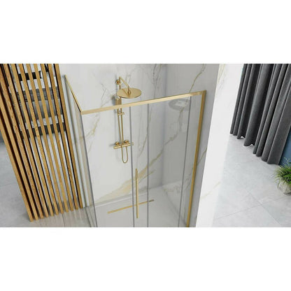 Пакет душ кабина Rea Solar злато 90x120 см и душ колона Hansgrohe Promo|croma Select злато