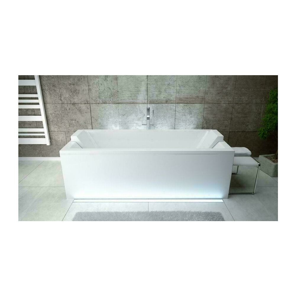 Пакет правоъгълна вана Besco Quadro 165x75 см, параван за вана Rea Elegant 70x140 см златен, сифона за вана и капак за сифона.