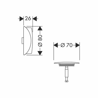 Комплект правоъгълна вана Besco Quadro 175x80 см бяла, душ завеса Rea Elegant 70x140 см златна, сифони за вана и капак за сифони