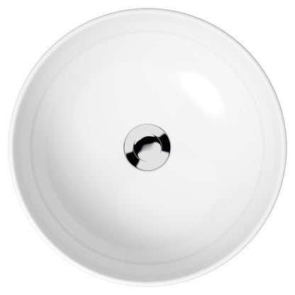 Cersanit Moduo White Countertop Sink Package 40 cm, Rea Lungo Gold Faucet and Gold Click-Clack Sink Drain