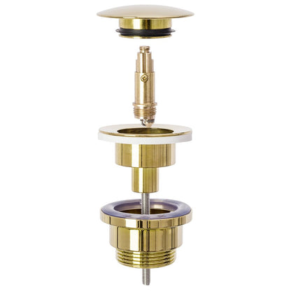 Cersanit Moduo White Countertop Sink Package 40 cm, Rea Lungo Gold Faucet and Gold Click-Clack Sink Drain