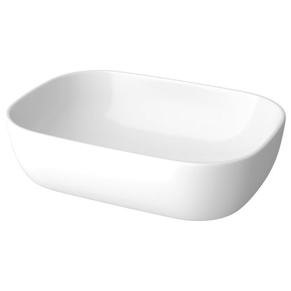 Countertop Sink Package Cersanit Moduo White 50.5 cm, Rea Lungo Black Faucet and Click-Clack D Black Sink Drain