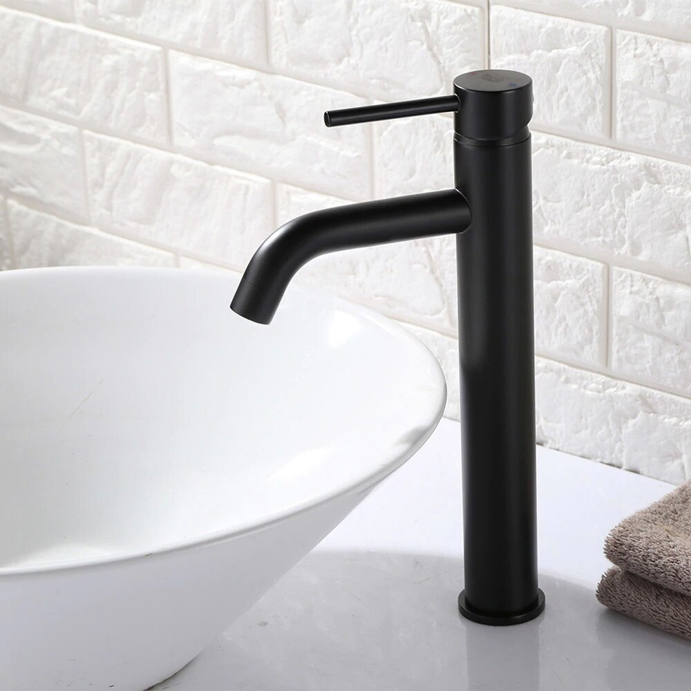Countertop Sink Package Omnires Ovo M+ White 55 cm, Rea Lungo Black Faucet and Click-Clack D Black Sink Drain