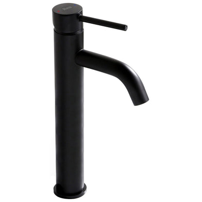 Countertop Sink Package Omnires Ovo M+ White 55 cm, Rea Lungo Black Faucet and Click-Clack D Black Sink Drain