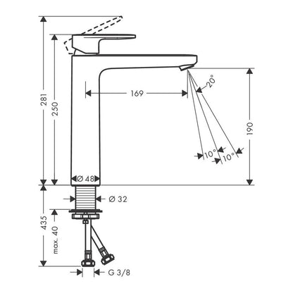 Пакет мивка за плот Rea Pamela бял 53 см, смесител за мивка Hansgrohe Vernis Blend 190 черен и вентила за мивка Click-Clack черен