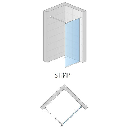 Walk-In Shower Screen Package SanSwiss Easy Chrome 90x200 cm and Omnires Y Chrome Shower Column