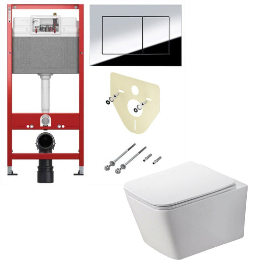Toilet Package Rune Jord, Slim Softclose Seat and TECEbase Tank with TECEnow Button