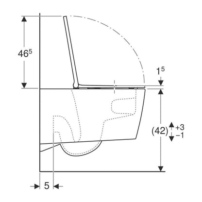 Комплект тоалетна чаша Geberit One TurboFlush и вградена тоалетна цистерна Geberit Duofix Sigma UP320