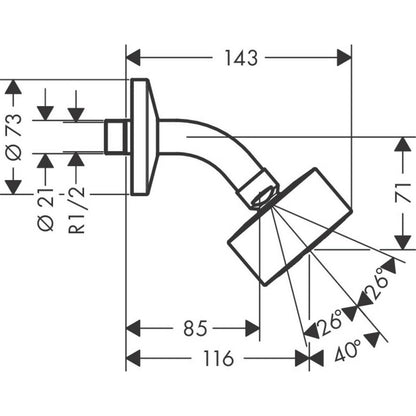 Shower head Hansgrohe Axor One EcoSmart 75 with 1 function