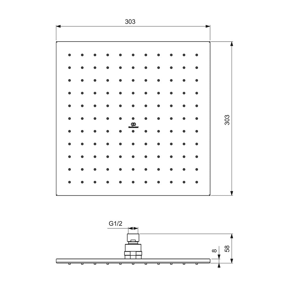 Душова глава Ideal Standard IdealRain 300x300 mm хром гланц 1 функция