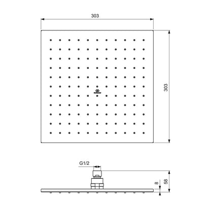 Душова глава Ideal Standard IdealRain 300x300 mm хром гланц 1 функция